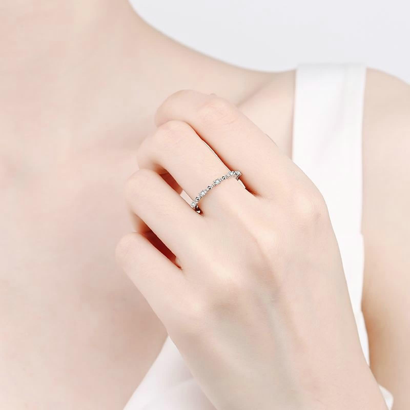 Anello da sposa, in argento Sterling con moissanite, per feste in famiglia e matrimoni