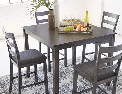 Signature Design By Ashley Bridson 5 Piece Counter Height Dining Room Set, Includes Table & 4 Bar Stools, Gray #TOP6