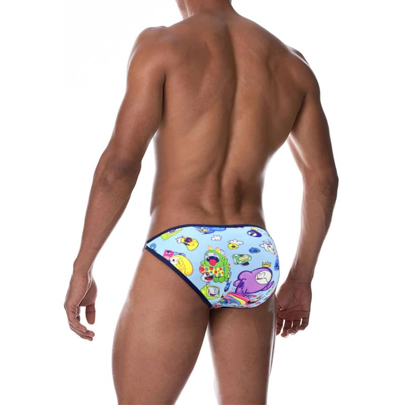 Men's Sexy Comfortable & Fashionable Transparent Waistband Bulge Pouch Anime Low-Rise Bikini Underwear3