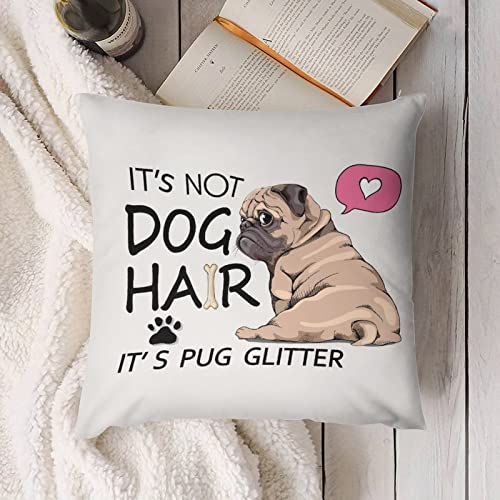 Vodbne Cute Pug Throw Pillows Covers 2 Sets, Pug Gifts For Pug Lover, Pug Pillow Case For Home Living Bedroom Sofa Decorative 18X18Inch #TOP4