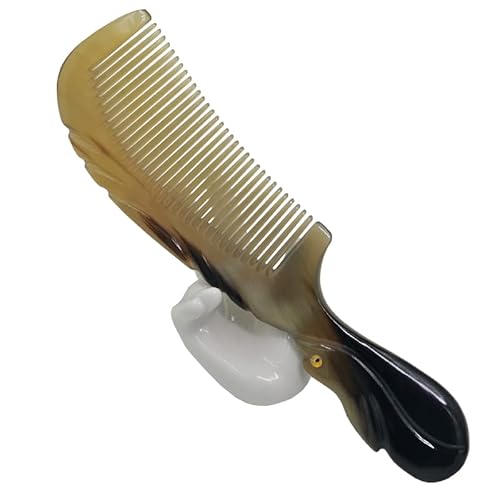 Honglays Natural Buffalo Horn Comb Love Bird Engraved Horn Comb Anti-Static Comb Brush Hair Massage Comb (Love Bird Comb) #TOP2