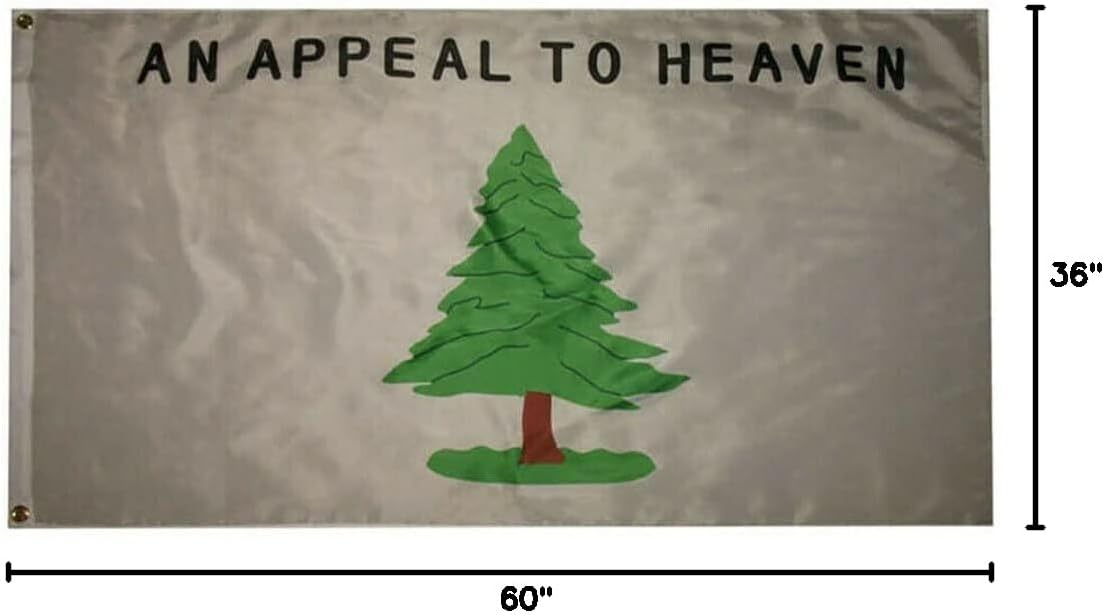 3X5 AN APPEAL TO HEAVEN WASHINGTON'S CRUISERS Flag BANNER GROMMETS (Appeal to Heaven Double Sided Nylon)