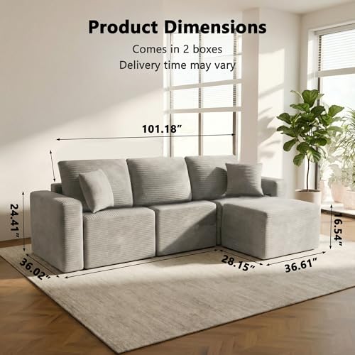 image for Homall Sectional Couches for Living Room, Modern Boneless Couch with D