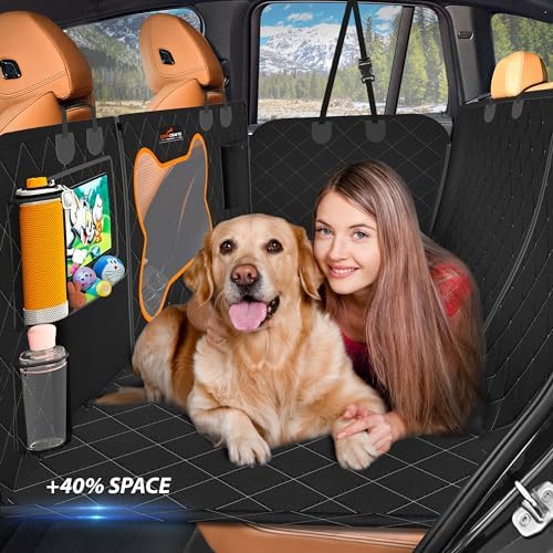 Pet Backseat Extender for Dogs, 600D Fabric Dog Hammock Hard Bottom seat extender