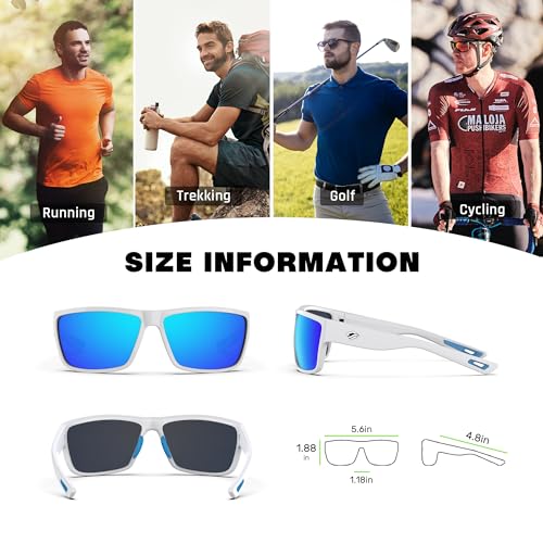 Image of TOREGE Polarized Sports Sunglasses for Men and Women Cycling Running Golf Fishing Sunglasses TR26