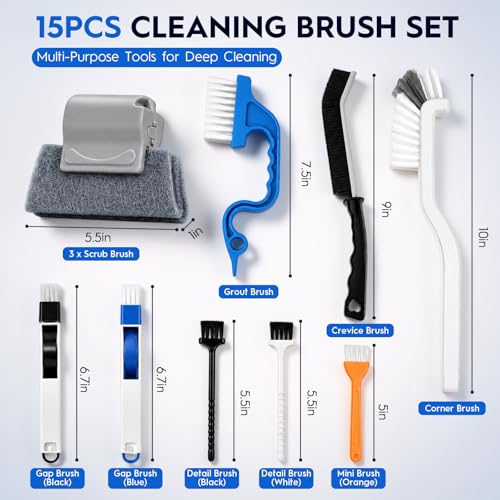 Image of Window Track Cleaner, 15 PCS Crevice Cleaning Brush Kit