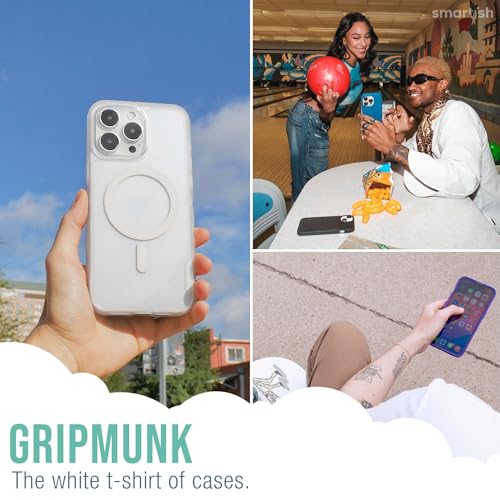 Image of Smartish iPhone 15 Slim Case - Gripmunk - [Lightweight + Protective] Thin Grip Magnetic Cover with Drop Protection for Apple iPhone 15 - Clearly Clear