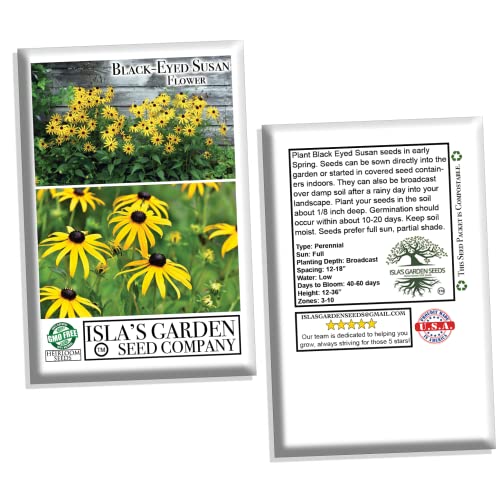 Black Eyed Susan Seeds For Planting, 3000+ Flower Seeds Per Packet, (Isla's Garden Seeds), Non Gmo & Heirloom Seeds, Scientific Name: Rudbeckia Hirta, Great Home Garden Gift #TOP6