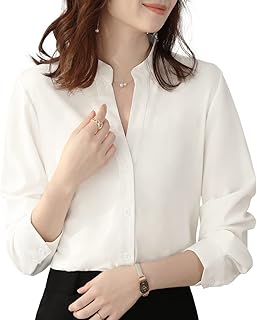 [Yino] （イノ） シャツ ブラウス レディース シフォン スキッパー エレガント 上品 体型カバー 着痩せ 長袖 おしゃれ 女性らしい 大人 優しい 魅力 カジュアル フォマール 通勤 トップス 秋