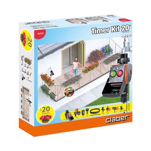 Claber Timer Kit 20 Pratico, Impianto Di Irrigazione Automatico A Goccia - 4