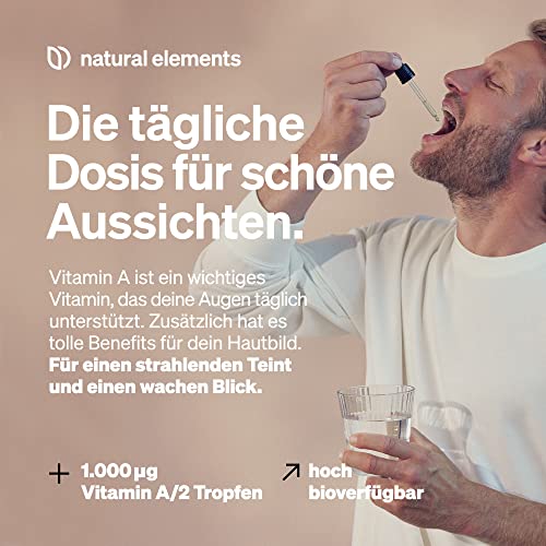 Vitamin A Tropfen von Natural Elements, 50 ml (1700 Tropfen)
