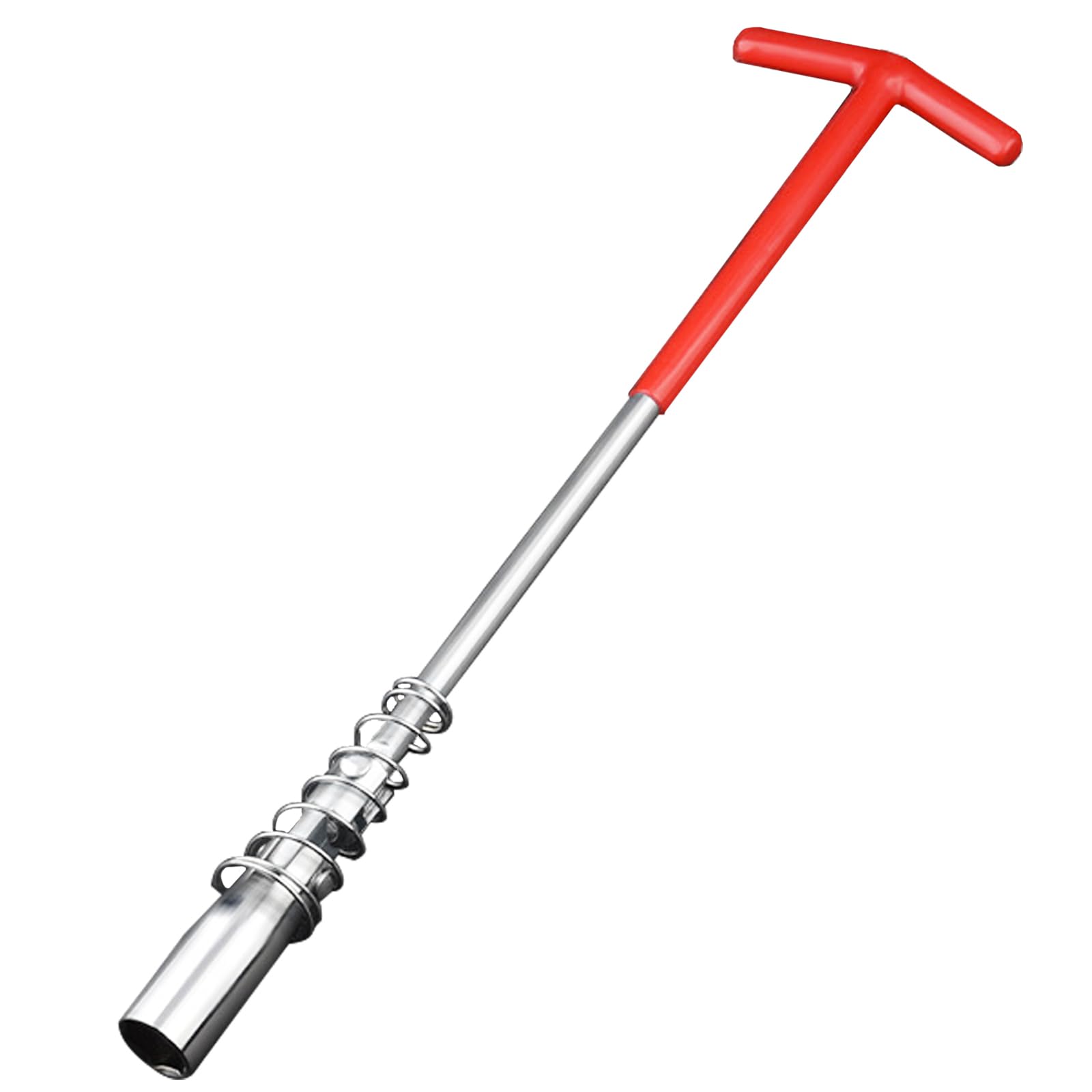 Senrise Red & Silver Spark Plug Wrench T-Handle Universal Joint Spark Plug Removal Tool For Fastening And Demolition Of The Spark Plug Sleeve (Long, 21Mm)