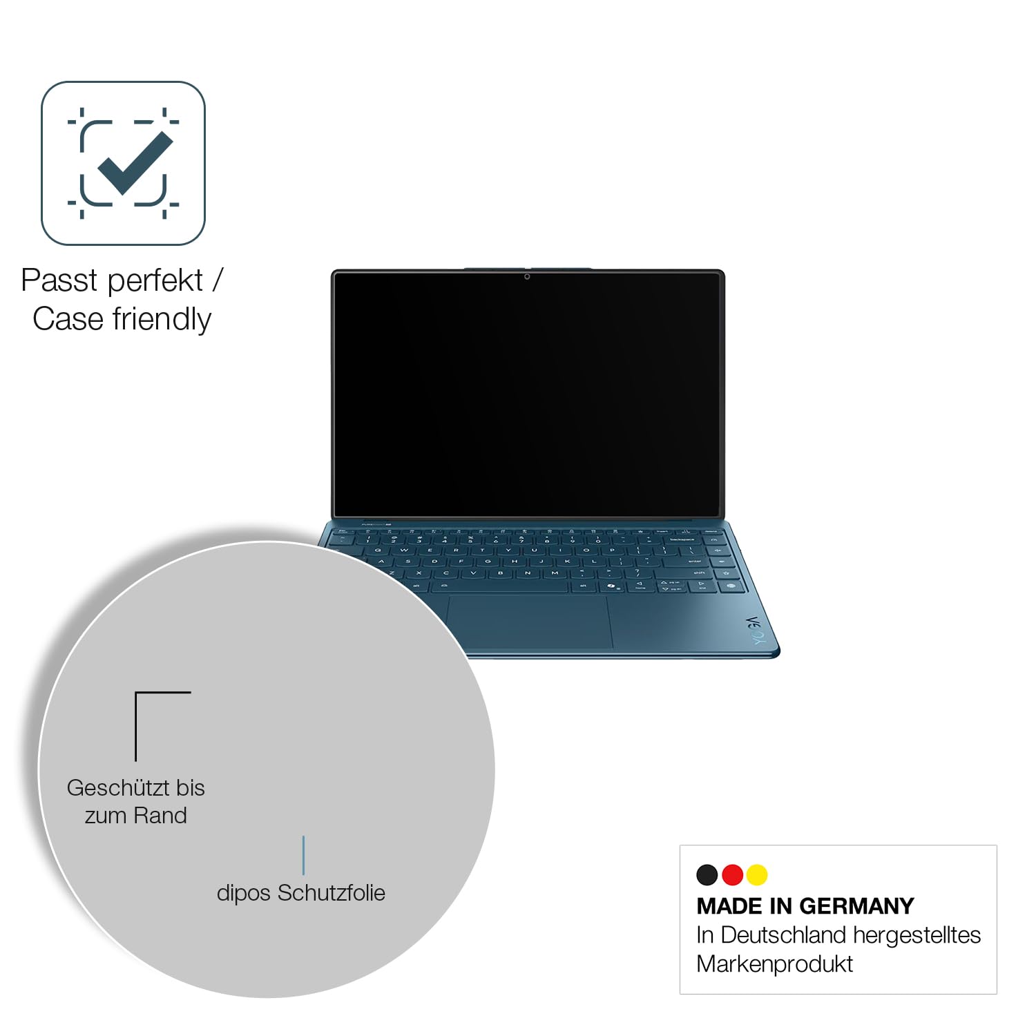 dipos 2x Pellicola 9H opaca per Lenovo Yoga 9 2-in-1 14ILL10 14 Zoll | Antiriflesso, non si rompe e non si scheggia, non è vero vetro, Anti-Shock, antigraffio, senza bolle, autoadesiva