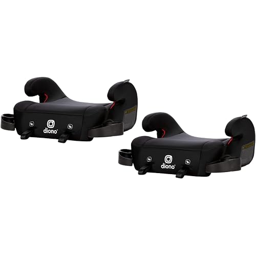 Diono Solana 2 XL Pack of 2 2022, Dual Latch Connectors, Lightweight Backless Belt-Positioning Booster Car Seat, 8 Years 1 Booster Seat, Black