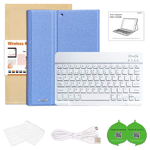 Teclado para iPad 10.2 9th 2021/8th 2020/7th 2019, Funda Teclado para iPad 9 Gen y Air 3 Teclado Inalámbrico para iPad Pro10.5" con Teclado Desmontable Bluetooth Español ,Funda para iPad 8 Generación