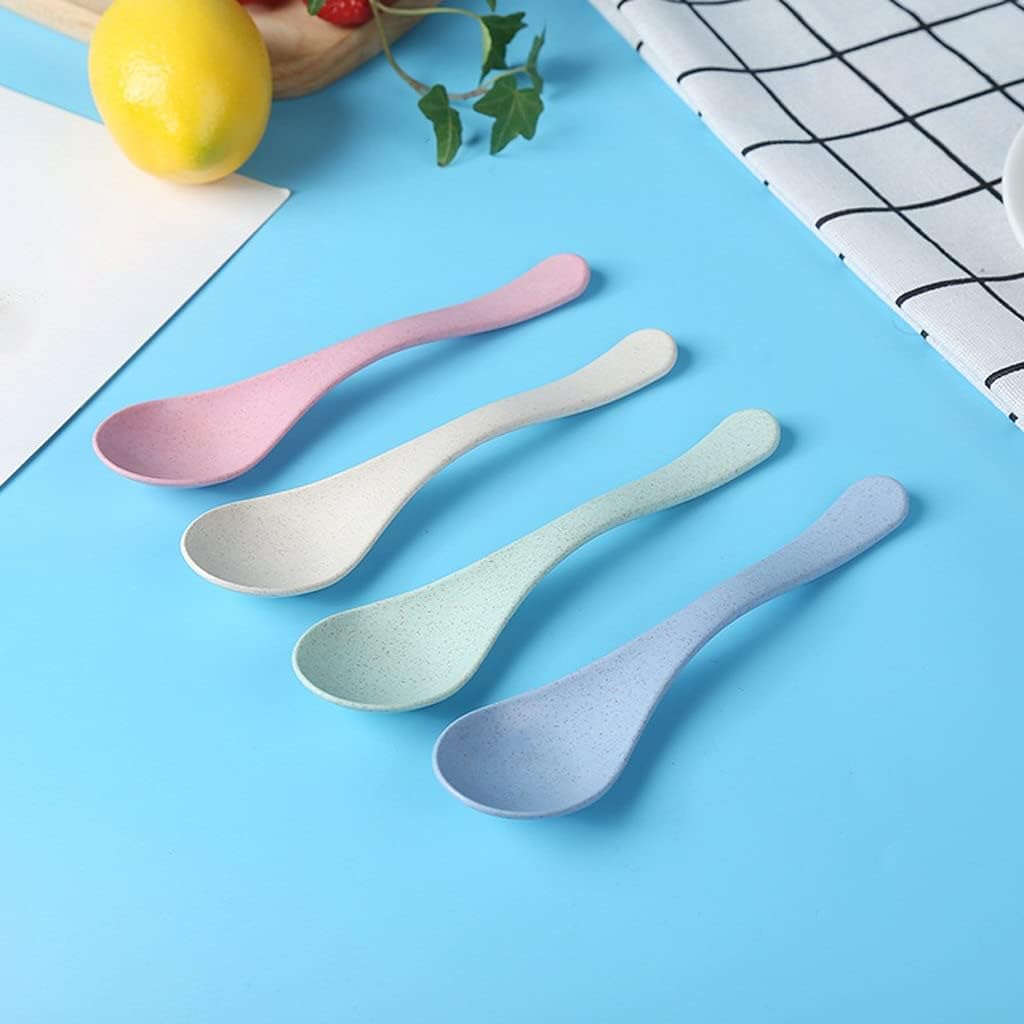 Spoons,soup spoons,Spoons for Cooking Kitchen Coffee Stirring Spoon PP Material Spoon Friend Gift Spoon Spoon Cake Dessert Spoon Dinner Spoon Teaspoons, 4 Pieces, Blue