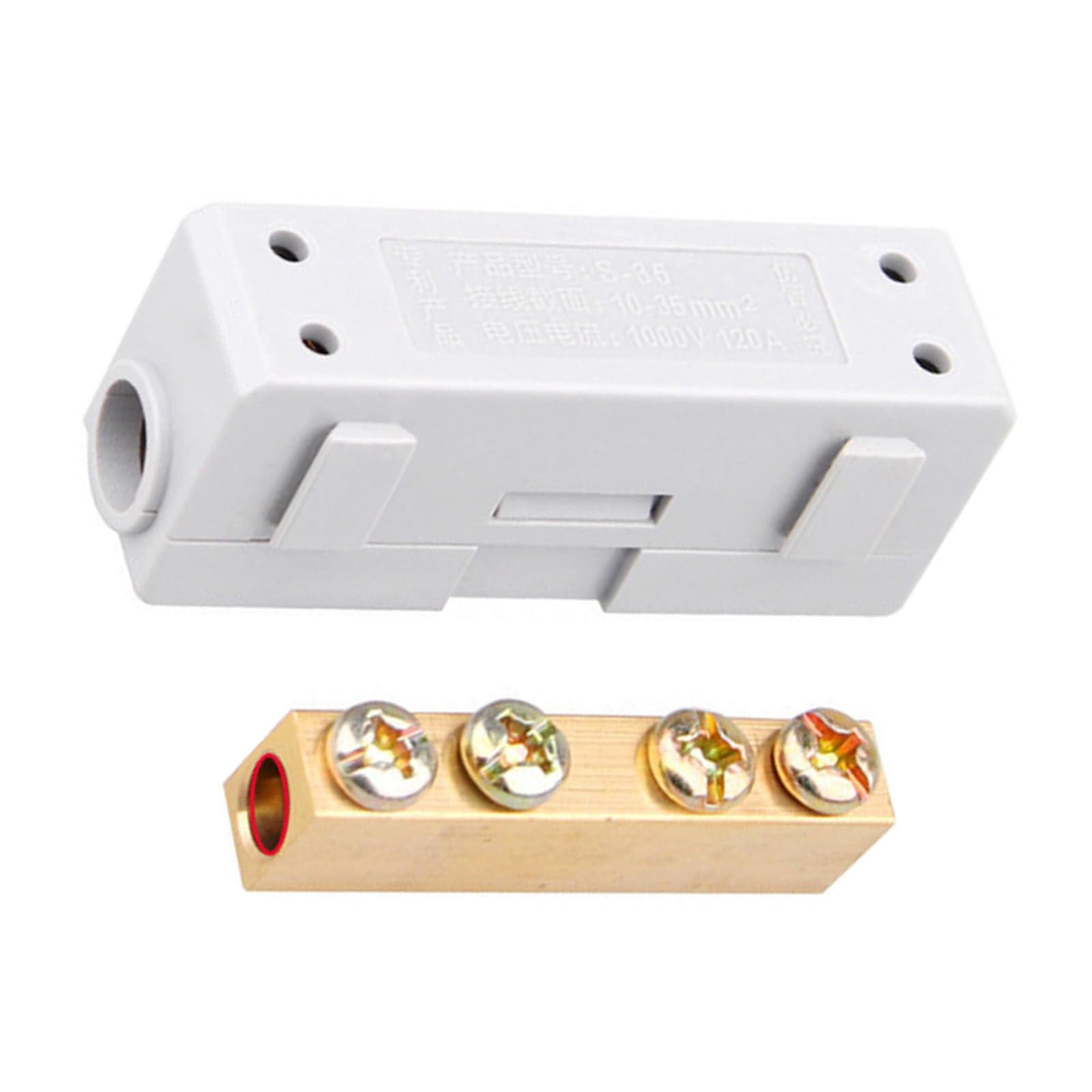 Conductivity Terminals Block with Flame Retardant Nylons Shell Double Screw Fixing for Powered Cable Connection Electrical Terminals