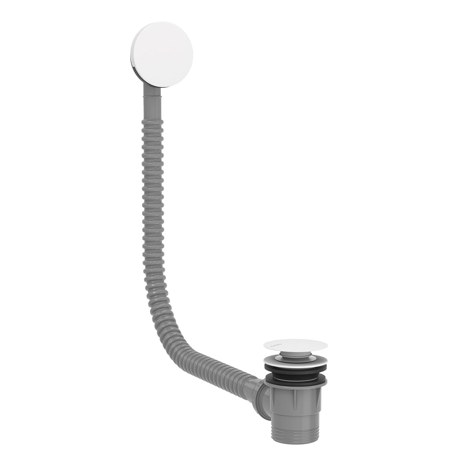 TRES 03453420BM Válvula De Desagüe Bañera Click-Clack Con Rebosadero Blanco Mate