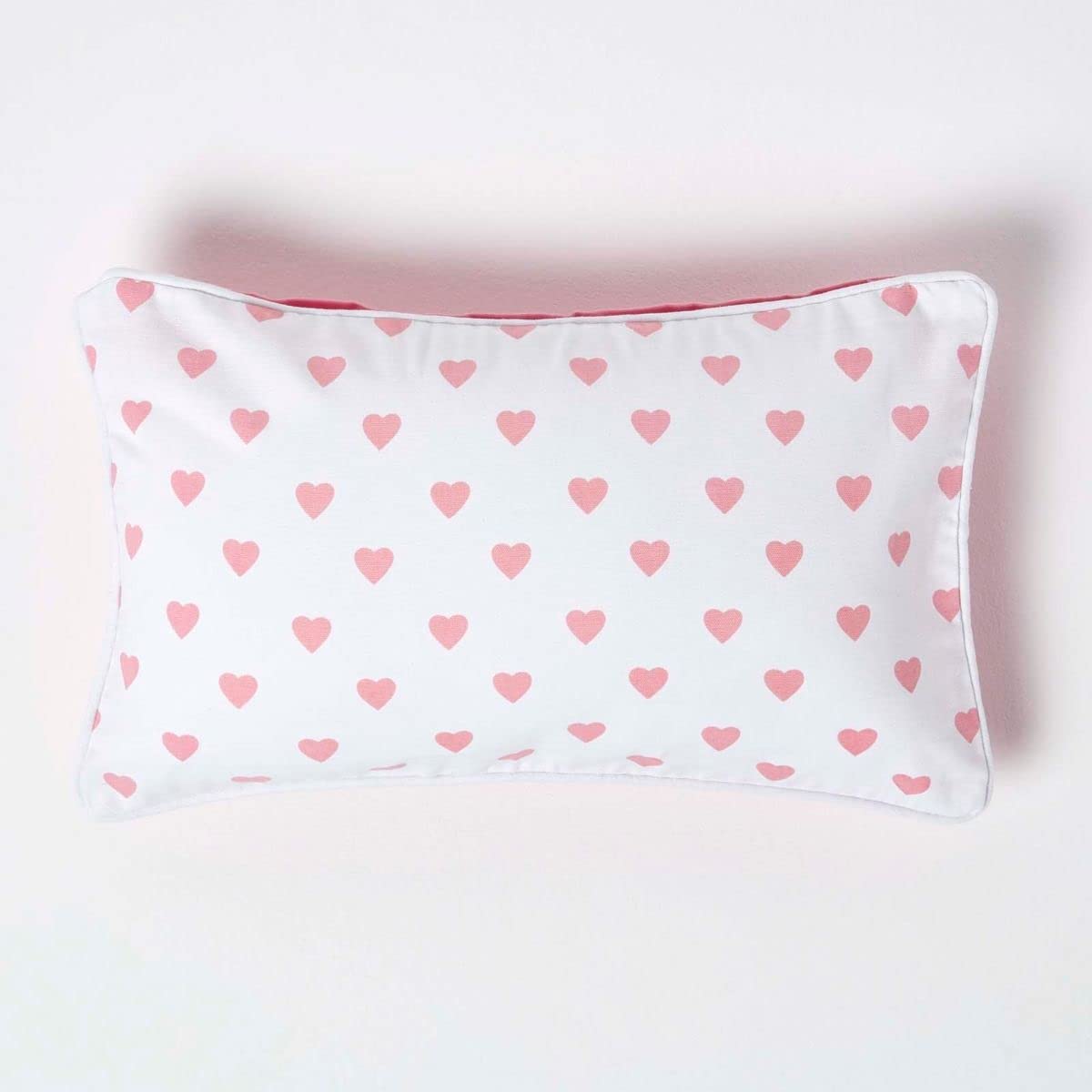 Homescapes Cotton Pink Hearts Cushion Cover30 X 50 Cm from B&Q