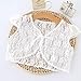 FOUTTUE Little Girls' Lace Short Sleeve Bolero Cardigan Shrug Summer Outerwear Lace Wedding Shawl for Baby Girls White, 6-8 Years