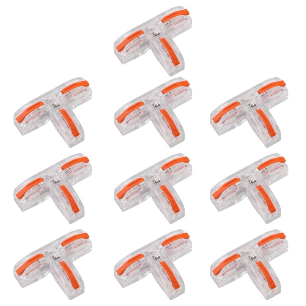 SEMITO Wire Cable Connector - Wire cable Circuit Inline Splices With Control Lever, Compact Splicing Jointer, Cable Conductor Clamp for 28-12 AWG (T Type terminal block, 10)-image-0