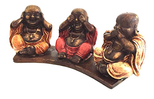 Oma See Hear Speak No Evil Figures Happy Buddha Statue Laughing Buddha Good Fortune Home Decor Gift #TOP1