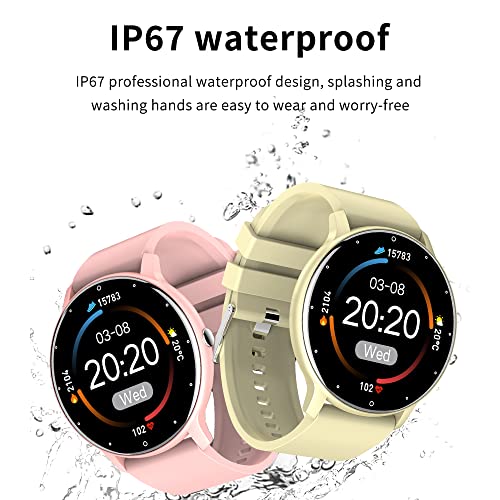Megir Pink Bluetooth Full Touchscreen Sport Smartwatch For Women Ip67 Water Resistant Smart Watches With Stopwatch And Alarm Clock (Bdzl2Pk) #TOP5