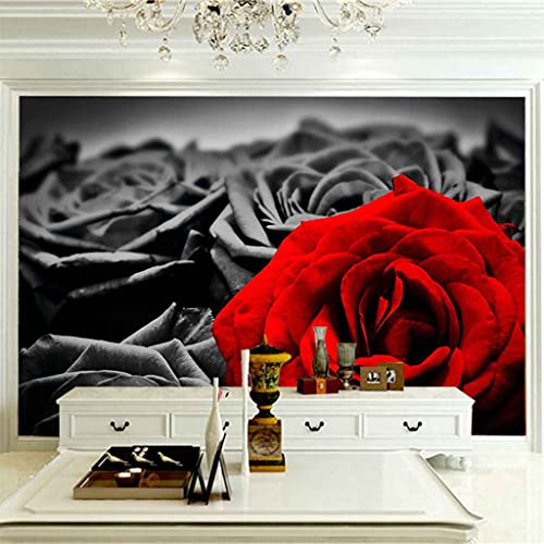 Papier peint panoramique 3D pour masquer imperfections mur rose rouge