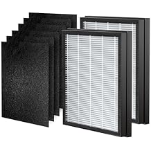 HEAPETS P358 Replacement Filters for P358 Pet Air Purifier, 6 Pre-Filters and 2 HEPA Composite Filters, Genuine Version, PJ358-2LX6JDM