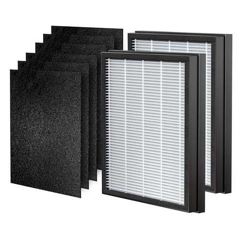 HEAPETS P358 Replacement Filters for P358 Pet Air Purifier, 6 Pre-Filters and 2 HEPA Composite Filters, Genuine Version, PJ358-2LX6JDM