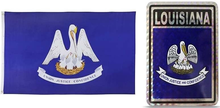 Deluxe Combo Set State of Louisiana 3x5 3x5 Flag and 3"x4" Decal by Lumaglow