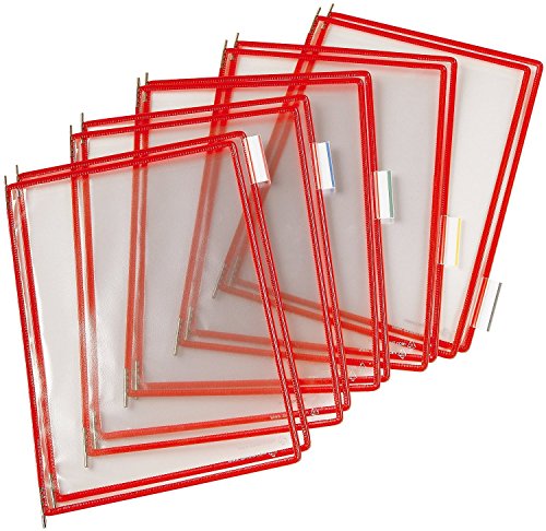TARIFOLD Es 114003 – Fundas A4 PVC Recambio Expositor de Pared y Sobremesa, Color Rojo (10 unidades)