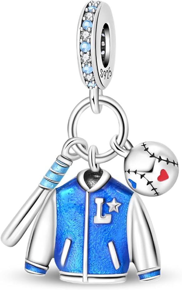 LNQOBU 925 Sterling Silver Dangle Pendant Bead Charms for Bracelets,Compatible with Pandora Charms Bracelets and Necklaces