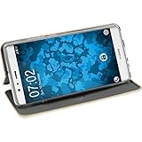 PhoneNatic Kunst-Lederhülle kompatibel mit Huawei P9 - Etui Gold + 2 Schutzfolien