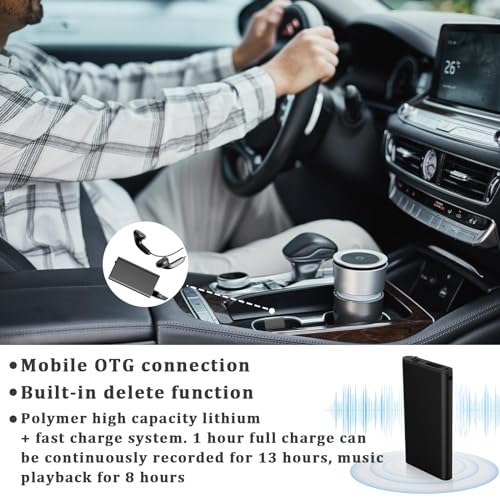 Diktiergerät Mini, 16GB Audiorekorder mit Rauschunterdrückung, Aufnahmegerät mit Löschfunktion, Mini Digitales Diktiergerät, Digital Voice Recorder, Audio Recorder für Sitzungen Interviews Vorträge