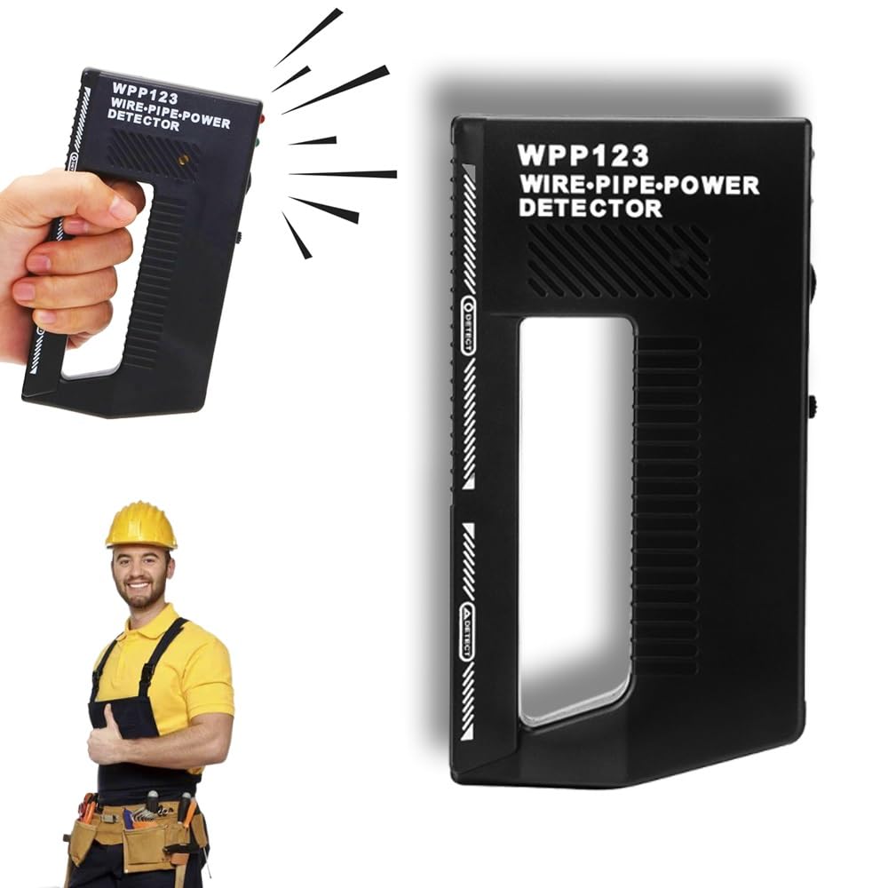 rdwxgmo Wpp123 Metal Detector, Wpp123 Wire Pipe Power Detector, Wall Scanner Metal Detector, Adjustable Alert Pipe Stud Finder Metal Detector for Adults, Ac Wire Wpp123 Plastic(1pc)