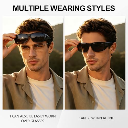Image of URUMQI Polarized Sunglasses Fit Over Glasses for Men Women UV400 Protection