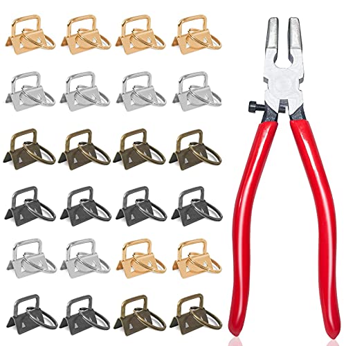 Ailebens 40 piezas llaveros hardware, 1 llavero con anillo dividido muñeca muñeca y pinzas rompecristales para correa de tela, fabricación DIY (4 colores) Cover