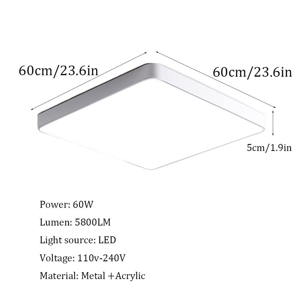 Luce Moderna del soffitto del LED, apparecchio dimmerabile a 3 Colori Ultra Sottile, Design Bianco Acrilico per corridoio, Cucina, Camera da Letto e Illuminazione del seminterrato