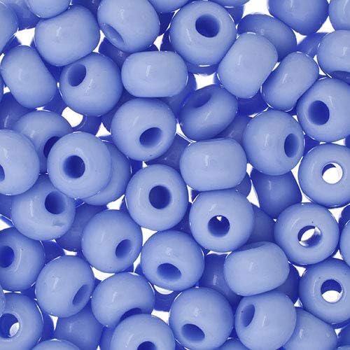 Preciosa Czech Seed Beads 32/0 (8mm) Opaque Powder Blue - 250g Bulk Bag Beads for Jewelry Making and Crafts