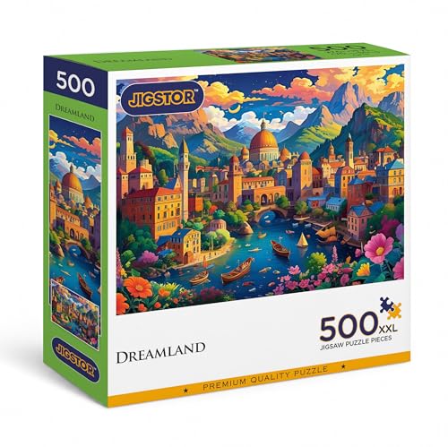 Image of Dreamland Jigsaw Puzzle (500 Pieces) for Adults & Teens Cardboard | Fantasy Land Artwork | XXL Pieces | Brain Exercise, Stress Relief & Reduce Screentime |