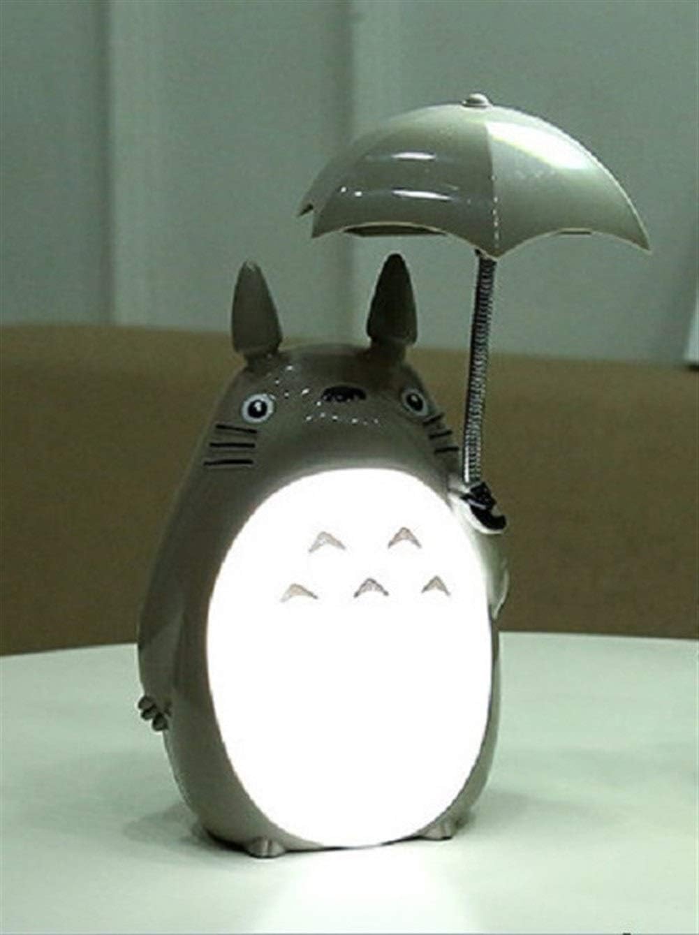 Kawaii de la historieta Totoro lámpara recargable Tabla 3 Elección de la lámpara llevó la luz de la lectura de decoración casera del regalo de la novedad de las iluminaciones (Color : White belly)