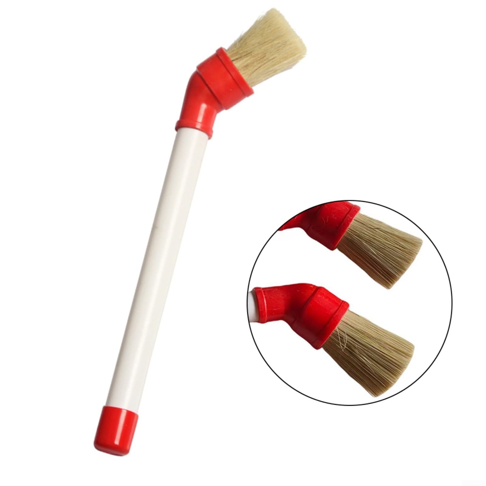 Cepillo de limpieza de neumáticos con mango resistente a los productos químicos y cerdas sintéticas suaves para mantenimiento de llantas y llantas, diseño curvado para limpieza interior