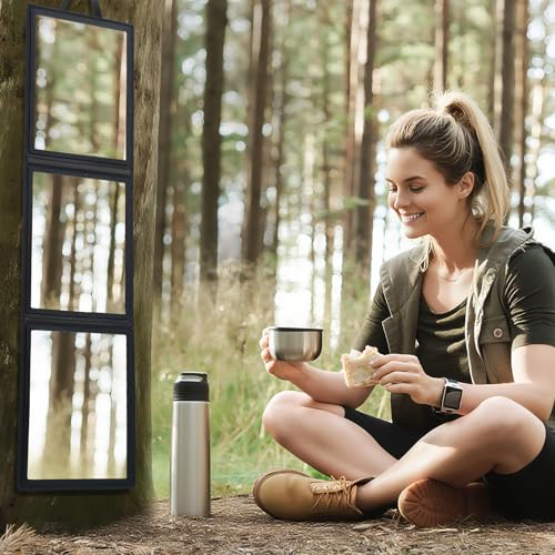 Yalikop Foldable Full Length Travel Mirror, Portable Shatterproof Hanging Mirror, Folding Full Length Travel Makeup Reflector for Camping, Rv, Small Spaces (Three Fold)