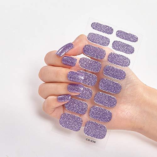 Full Cover Nail Art Stickers,Thin Color Street Solid Nail Strips Sticker Nails Glitter, Solid Sticker Nails Street, Real Nail Polish Strips, Self-Adhesive Solid Nail Art Decal Strips Sticker Nails For Women (8 Sheets 128 Pieces) #TOP4