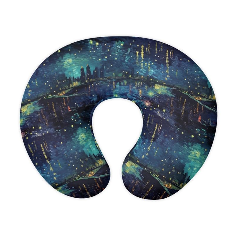 Funda de almohada de lactancia de noche estrellada con pintura al óleo, transpirable, funda de almohada de lactancia materna con galaxia degradada