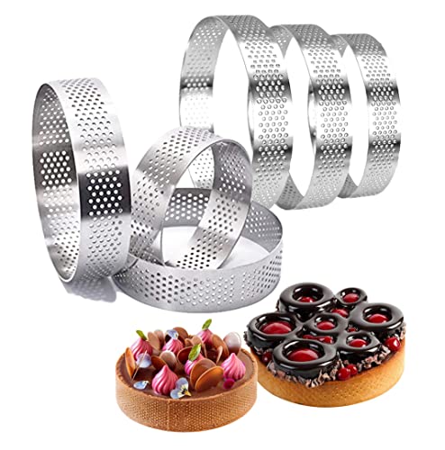6 Pièces En Acier Inoxydable Rond Mousse Cercle Gâteau Moule