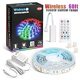 LED Strip Lights, WOBANE Multicolor Tape Light with RF Remote System, 16.4ft Flexible RGB Band,...