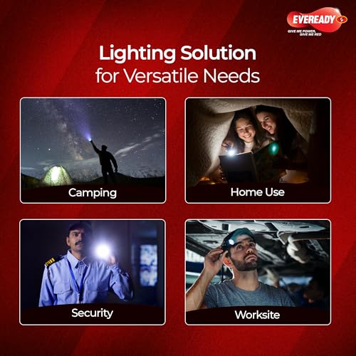 Image of EVEREADY DL47 Mega Josh, 0.75W Emergency Torch, Durable ABS Plastic Body, Bright White LED Torch, Powered by 3xAA Eveready Batteries, Pack of 8
