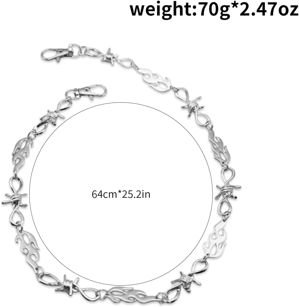 Punk Layered Pants Chain for Men Women, Silver Heart Cross Rivet Tassel Wallet Chains, Hip Hop Pocket Chains, Goth Jewelry Key Chain Wallet for Men - Image 4